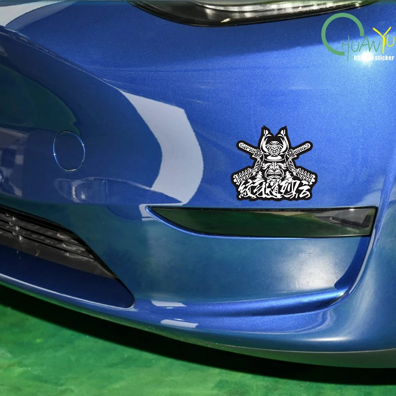 JDM Demon Slayer Japanese Samurai Kanji Car Stickers Decorative Rear Windshield Glass Body Doors Decals for Honda Toyota