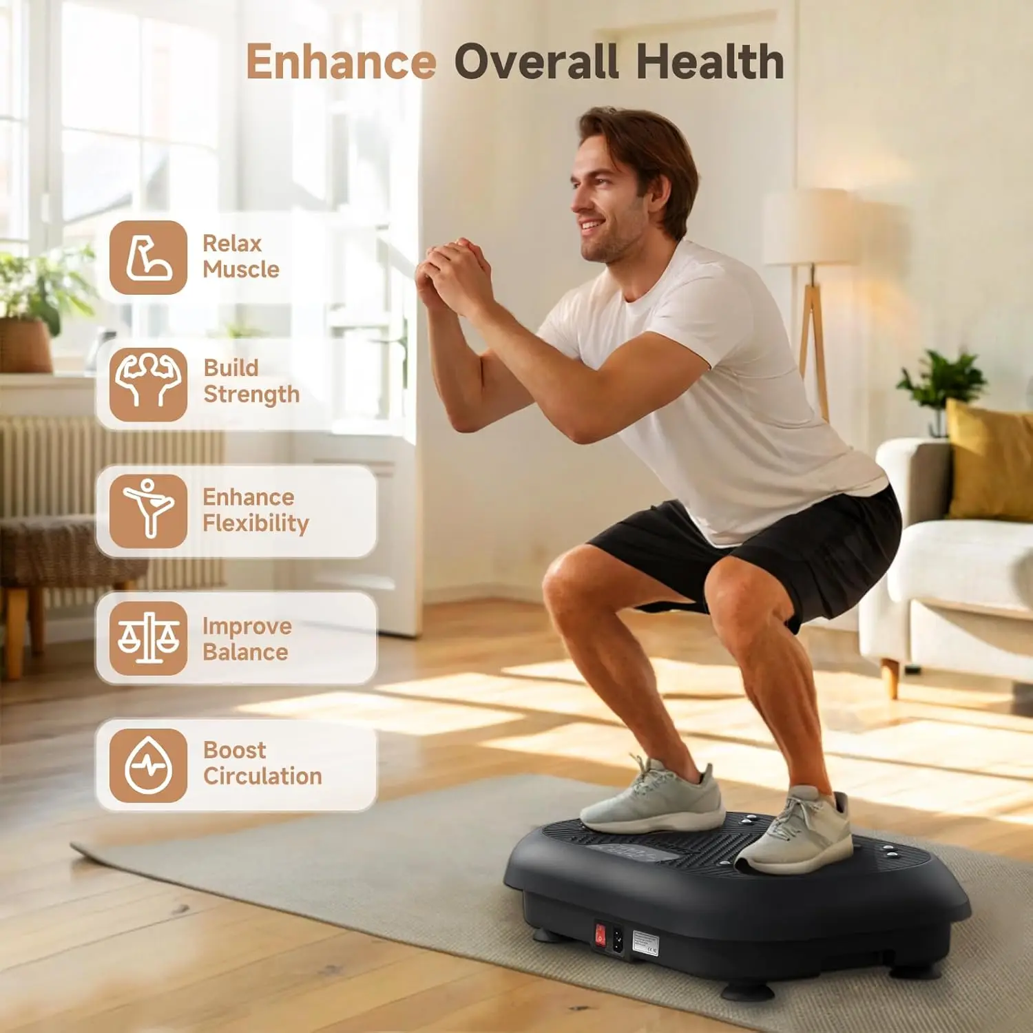 High Quality Intelligent Electric LCD Eco-Friendly Home Use Fitness Vibration Machine Vertical Plate Exercise 1-99 Speed Levels