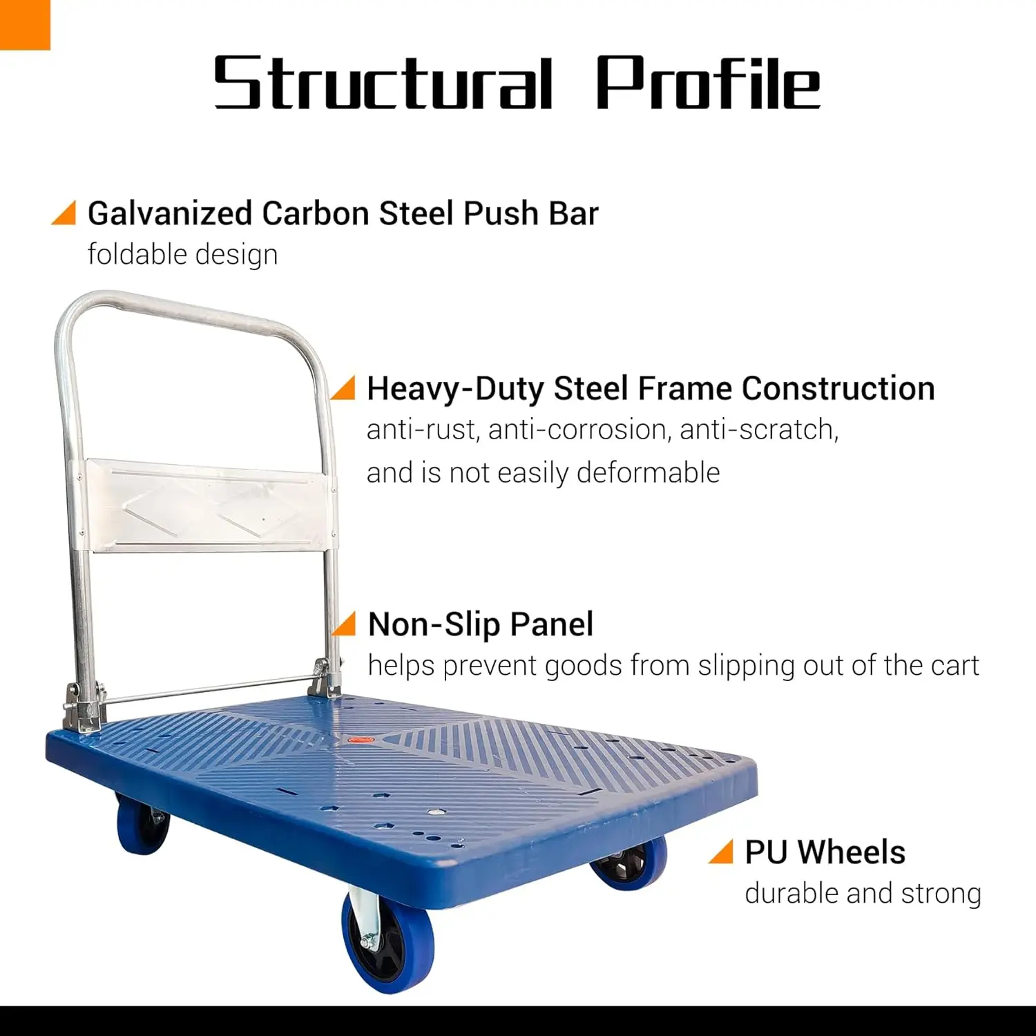 Carrito de empuje con plataforma plana móvil, plataforma plegable, camión giratorio, carro plano de mano de alta resistencia para cargar comestibles, garaje