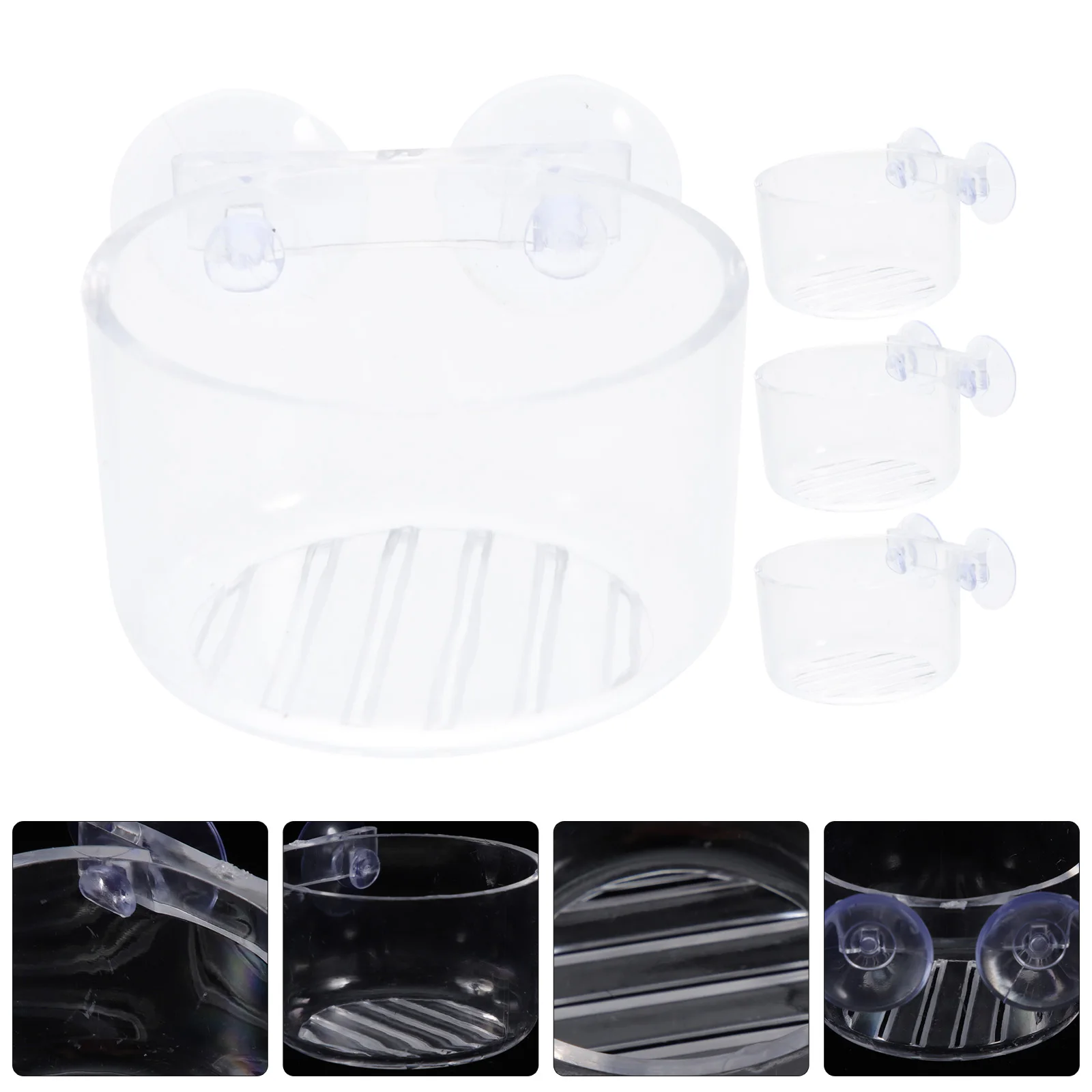 

4Pcs Acrylic Aquarium Aquatic Planter Fish Tank Plant Holder Clear Fish Feeder Landscape Decoration Suction Cup Plant Pots