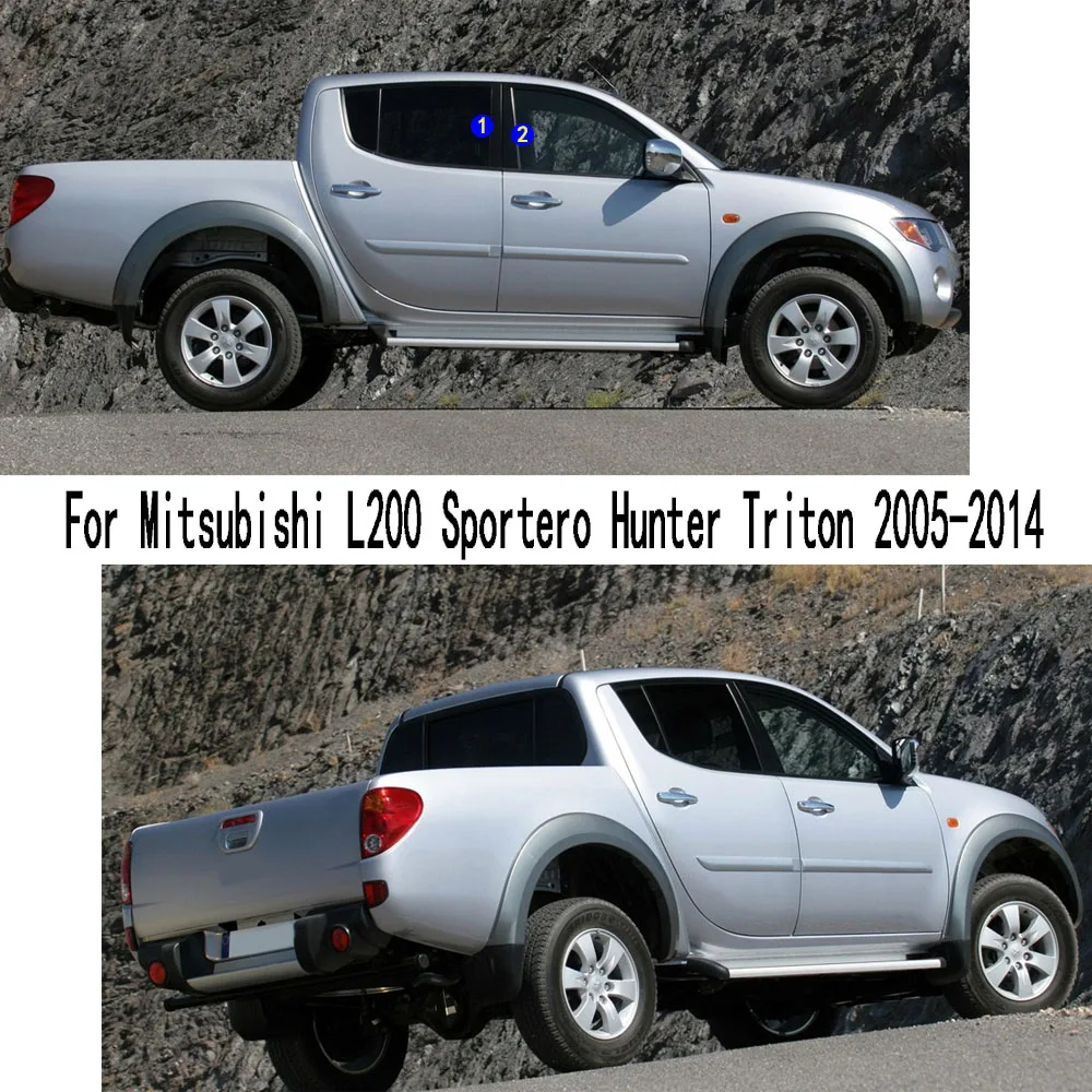 Car PC Material Pillar Post Cover For Mitsubishi L200 Sportero 2005-2014 Door Trim Window Molding Decoration Sticker Plate