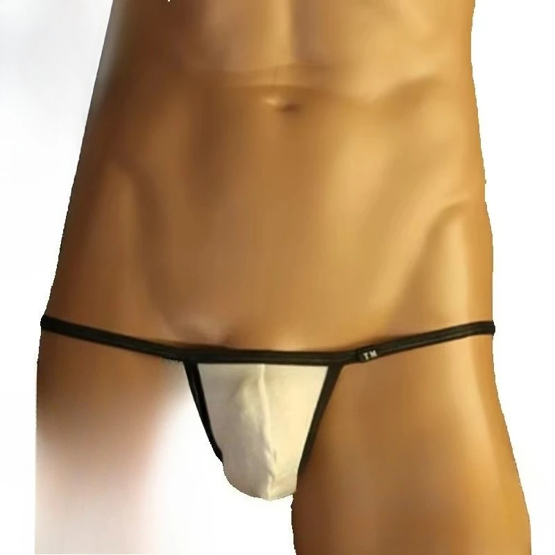 Contrast Binding Nylon Briefs for Men Low Rise Elastic Pouch Breathable Underwear