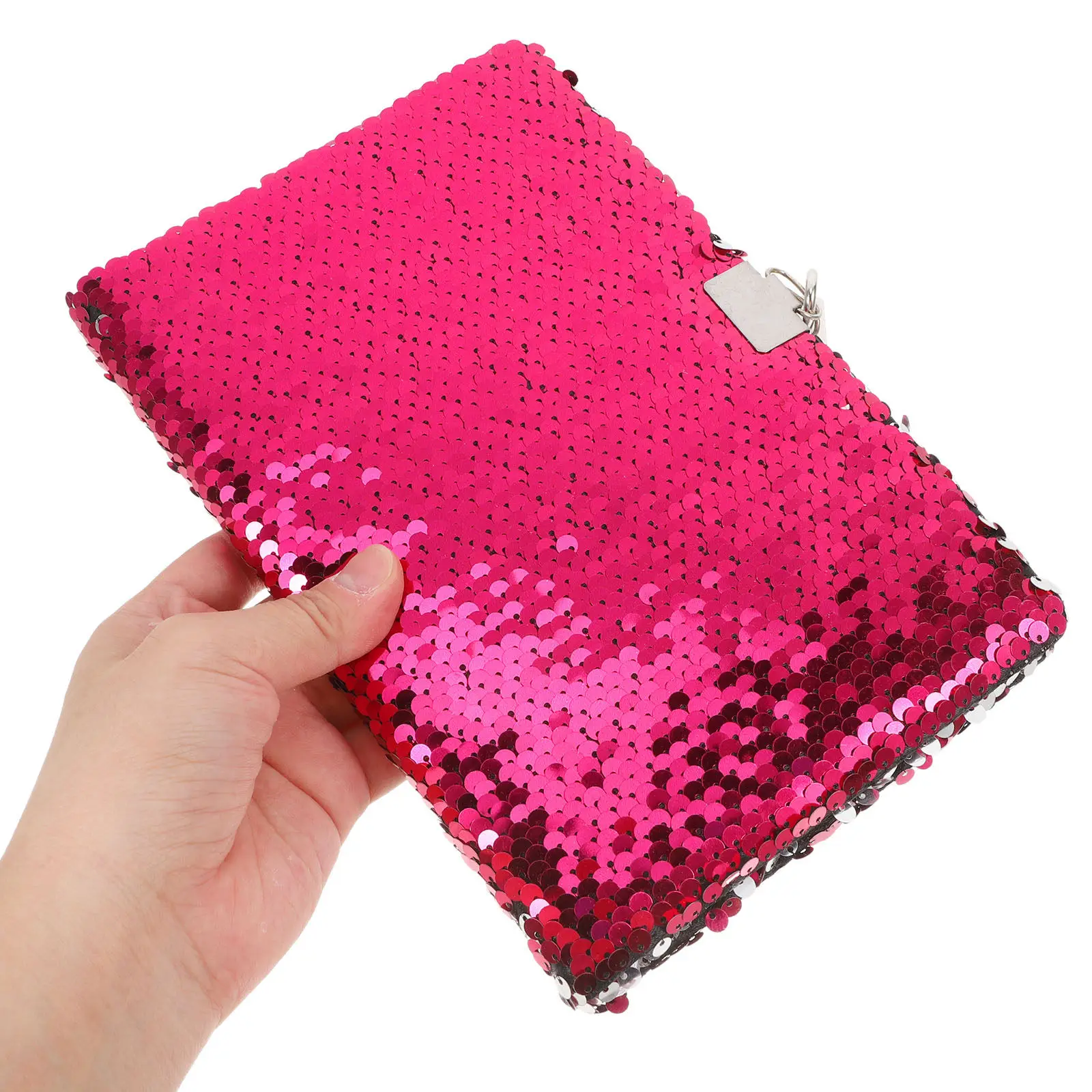 Dual-Sided Reversible Sequin Notebook with Lock for Diary Journal Privacy Protection Interactive Shimmering Design