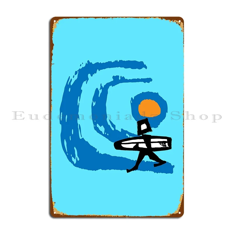 surf dude surfing surfer art Metal Sign Custom Garage Decoration Living Room Wall Decor Tin Sign Poster