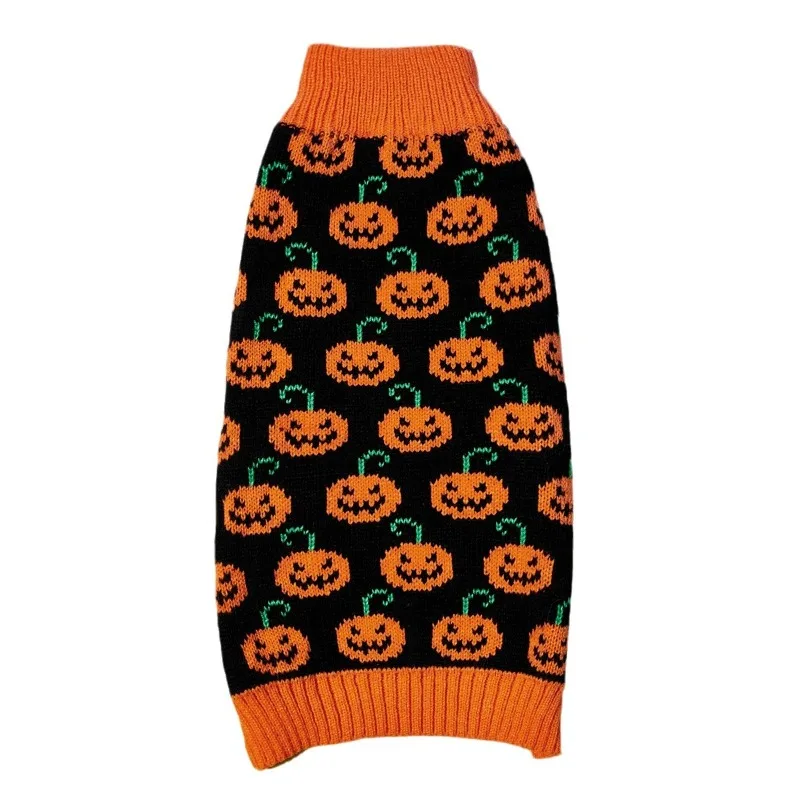 

Halloween Pet Sweater For Dogs Pumpkin Smile Face Knit Jumper Small Medium Large Dogs Teddy Golden Retriever Halloween Knitwear