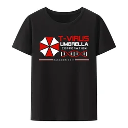 Impresso camiseta esportiva com gola redonda, camisas respiráveis, mesmo estilo, top preto, qualidade Premium, Umbrella Corporation