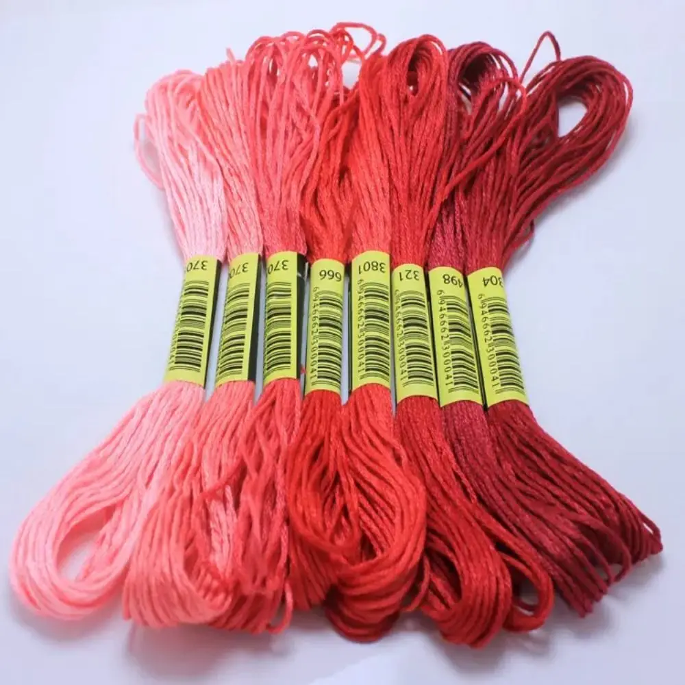 Unique Cross Stitch Thread Polyester Cotton Craft Embroidery Thread Gradient Color 24 Pieces /8 Meters /6 Strands Sewing Tool