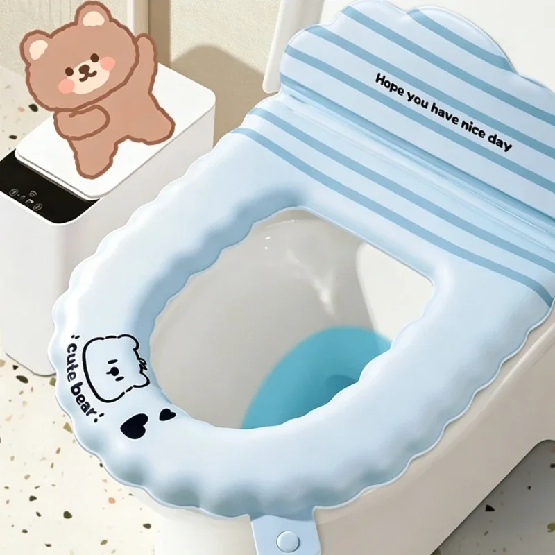 Environment protection Striped Toilet Decoration Supplies Backrest Design Cute Lavatory Seat Gasket Soft Comfortable Sit Cushion
