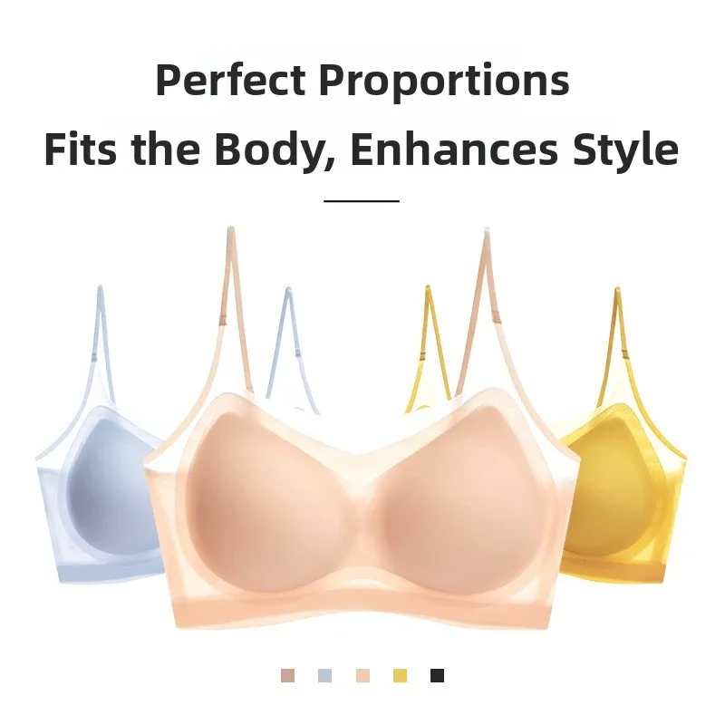 

Seamless Wireless Sleep Bra Women's Thin Strap Underwear Fashionable Breathable Home Direct Large Chest Small Effect