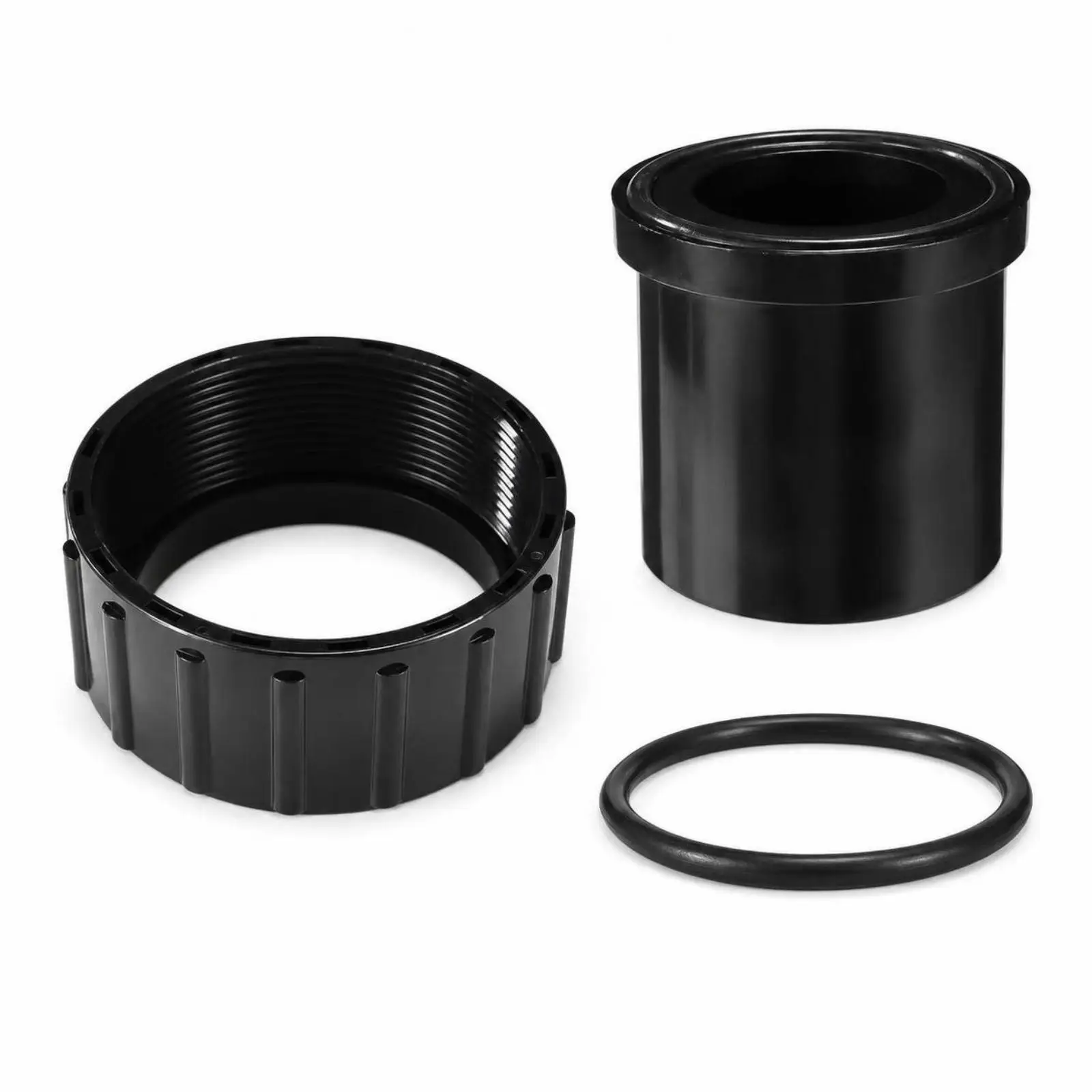 Universal Pool Pump Connector Kit Black PVC Threaded Adapter with Rubber O Seal for Above Ground Swimming Pool Maintenance