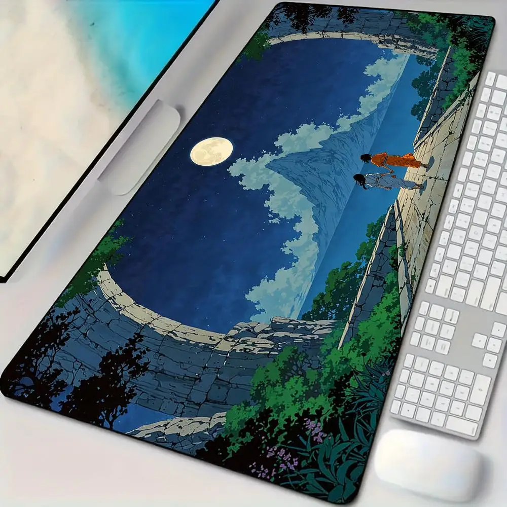 

Digital art anime illustration Mouse Pad Desk Mat with Stitched Edges non-Slip rubber base pc accessories Gaming mat maus pad