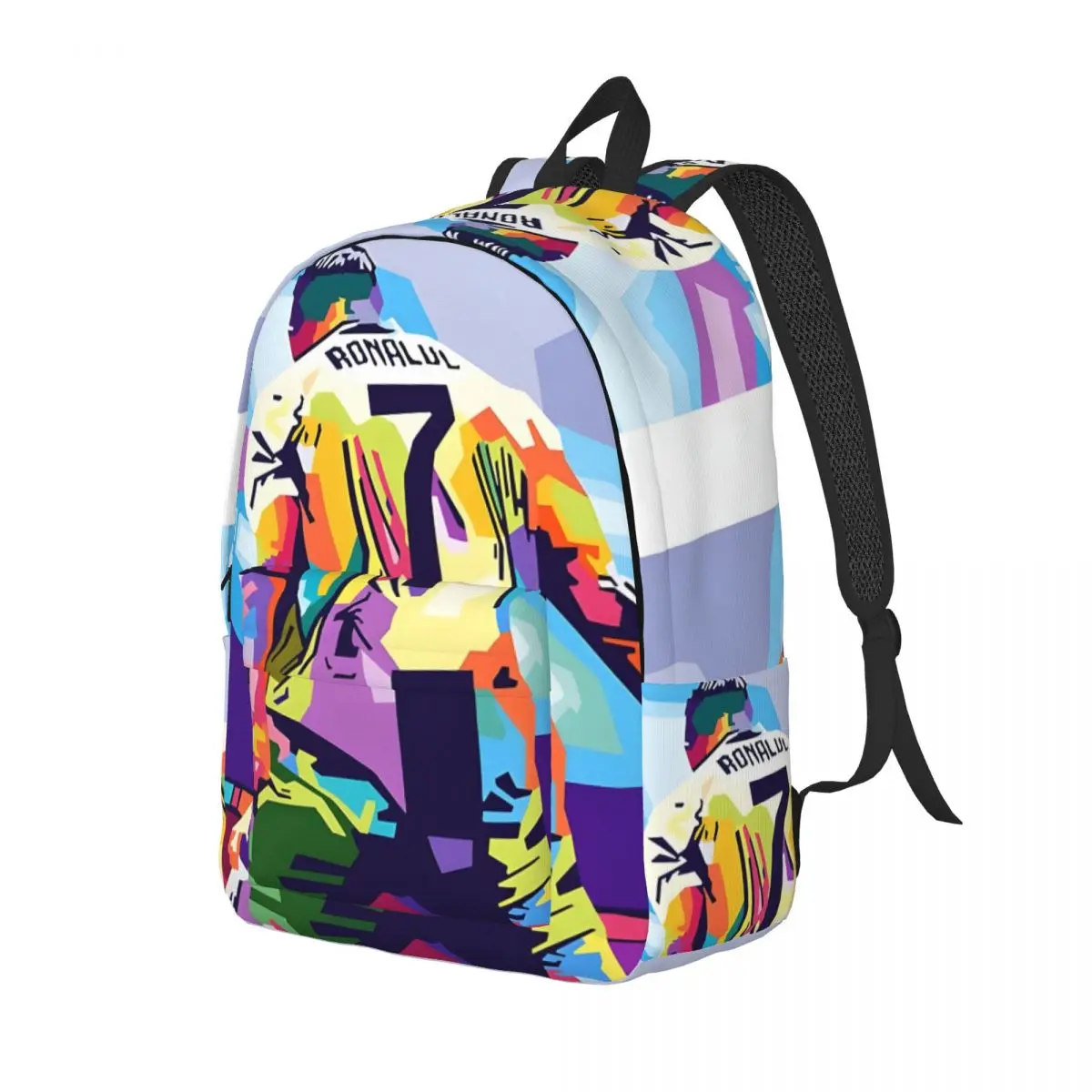 Cristiano Ronaldo Celebration Wpap Pop Art for Teens Student School Bookbag Canvas Daypack Elementary High College Travel Bags