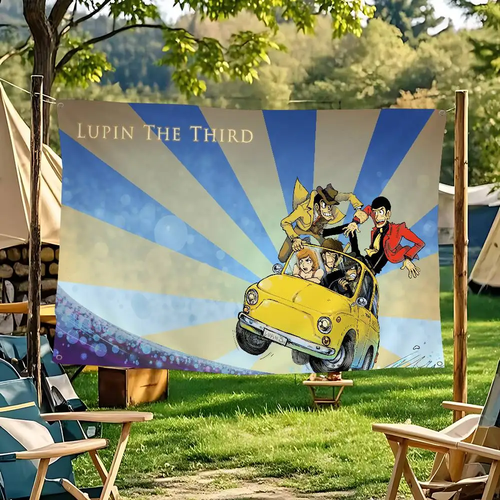 Adventure Story L-Lupin The Third High End Quality Banner Printing Artistic Atmosphere Style Camping Flag
