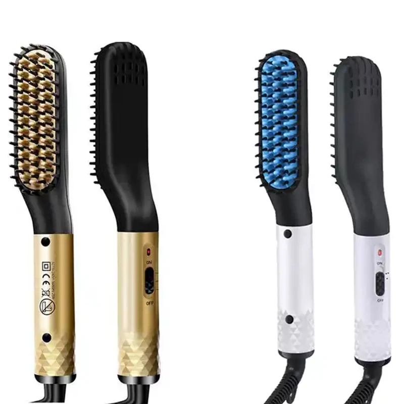 Men's Hair and Beard Styling Ceramic Comb - Multi-functional Curl and Straighten Dual-purpose Hair Drying Comb