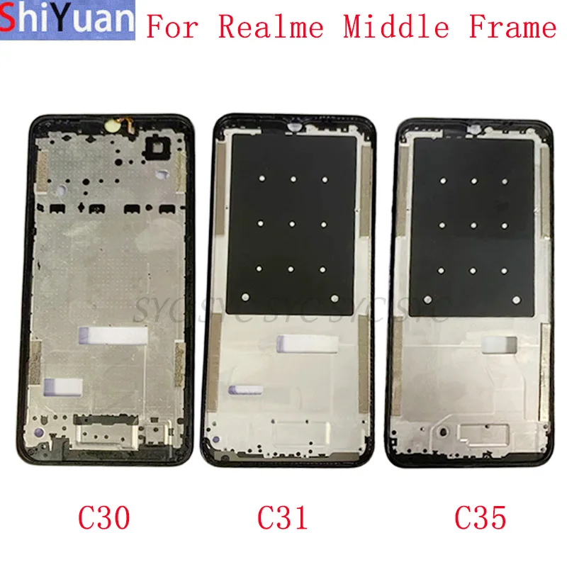 Phone Housing Middle Frame Center Chassis Cover For Realme C30 C31 C35 LCD Frame Replacement Repair Parts