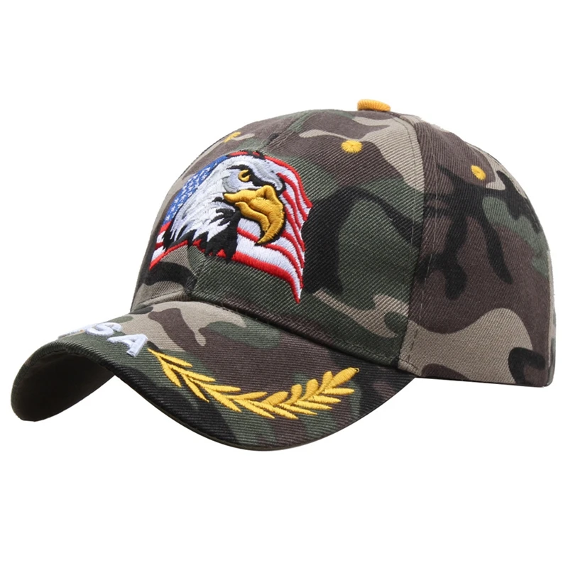 3D Embroidery Eagle USA American Flag  Baseball Caps Animal Snapback Cap Trendy Tactical Army Military Men Hip Hop Street Hats