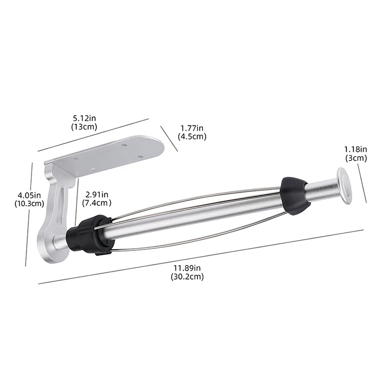Papierhandtuchhalter, leicht abreißbare Wandmontage unter dem Schrank, Papierrollenhalter aus Aluminiumlegierung, selbstklebend oder schraubbar, schwarz, einfache Installation