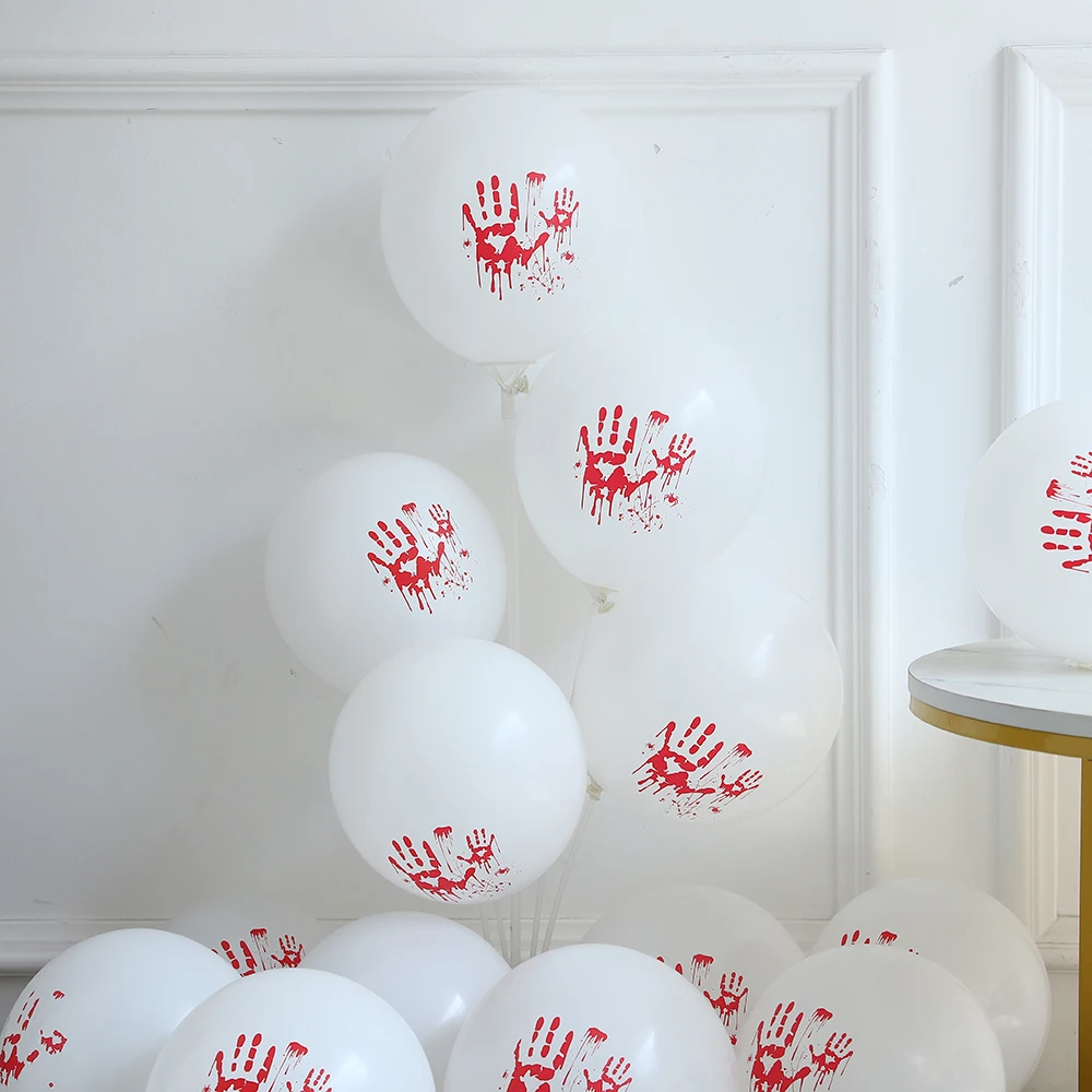 121 قطعة أسود أحمر بالون الدموي جارلاند عدة الدم العين احباط بالون اليد الدموية مساعدة بالون هالوين الرعب حفلة عيد ميلاد ديكو