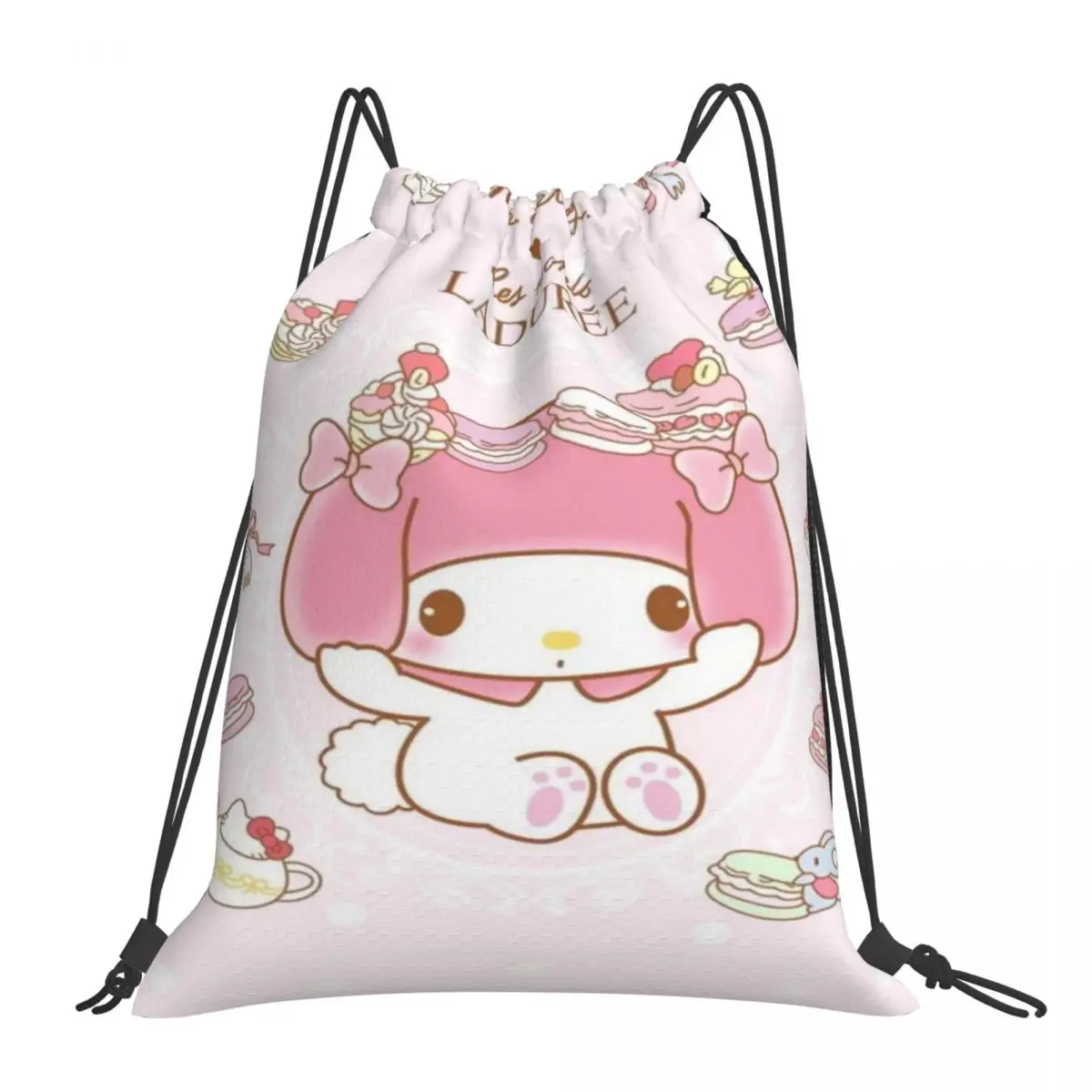 Drawstring Mochila com Nome Personalizado, Saco De Armazenamento Impermeável, Melody Organizador, Ginásio, Praia, Natação, Esportes, Ao Ar Livre