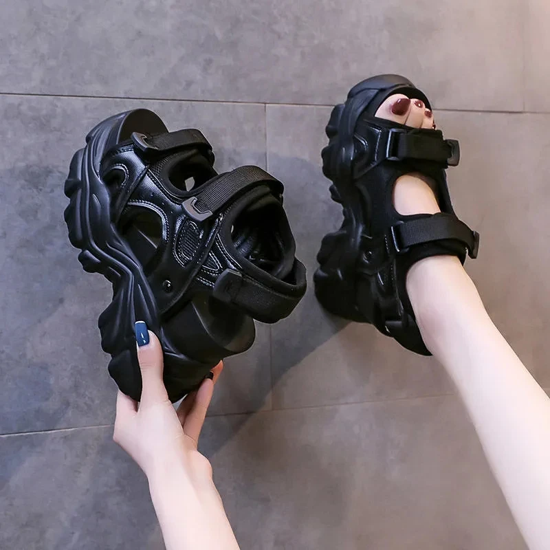 High Heels Sandals Women Shoes New Summer Wedges Height Increasing Ladies Sandal Platform Chunky Shoes Sandalias Mujer