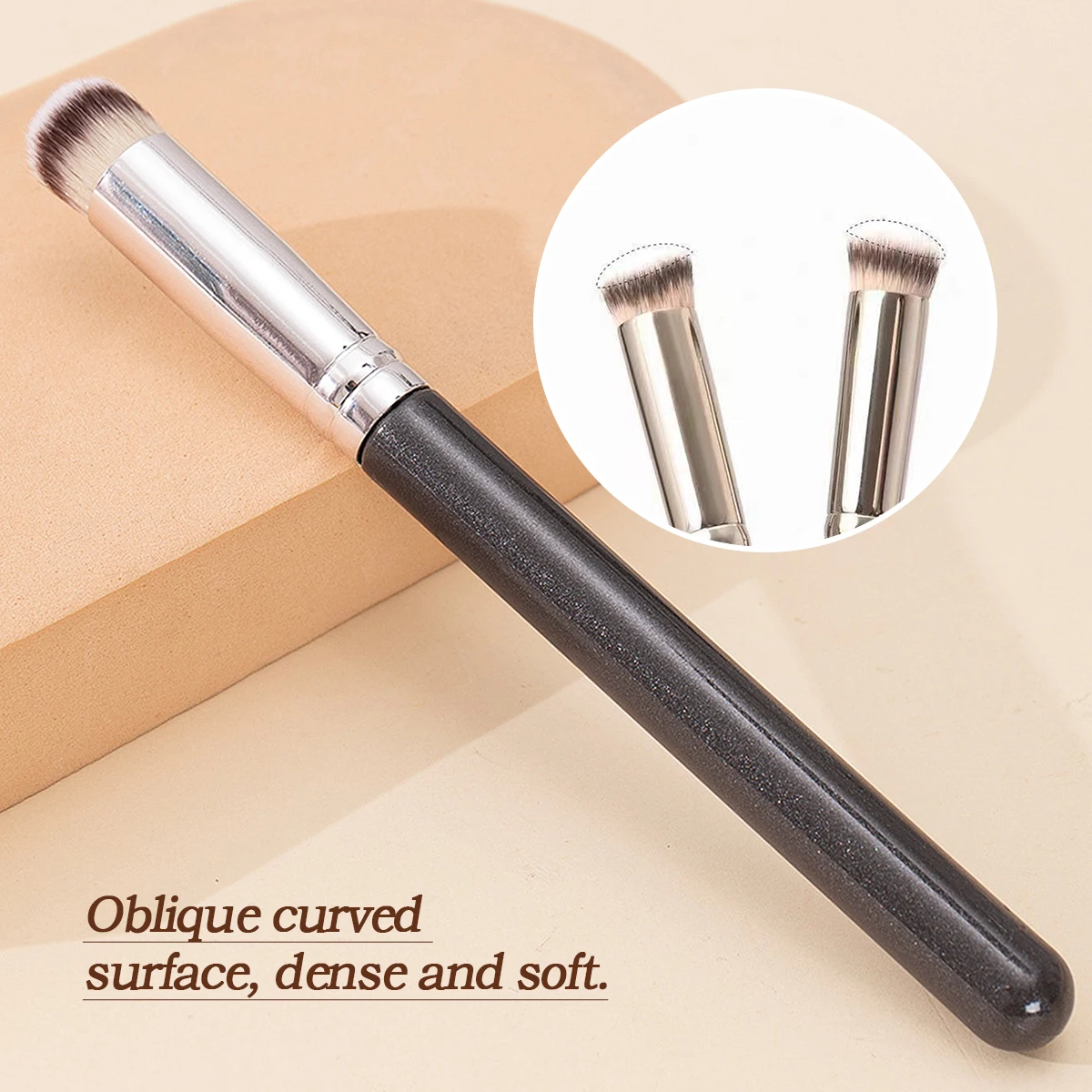 Pincel corrector, ojeras, trozos de lágrimas, pincel corrector de precisión, pincel corrector de cabeza plana