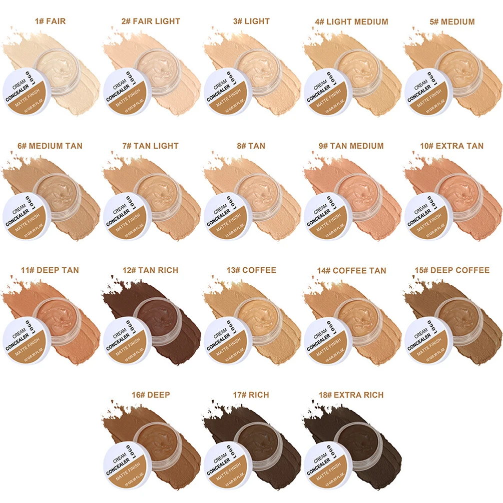 22-color العلامة الخاصة المخفي كريم شعار مخصص صندوق أبيض جرة بلاستيكية مستديرة من ماتي كونتور تعديل ماكياج الوجه الطبيعي