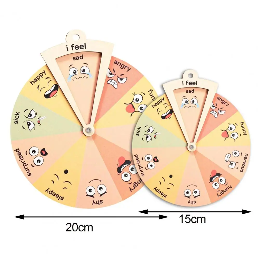 Crianças sentimentos roda brinquedo de aprendizagem emocional brinquedo sentimentos de madeira roda para crianças expressão dos desenhos animados emoção para crianças