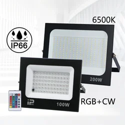 100W LED Flood Light RGB LED Floodlight Outdoor Lighting Waterproof Wall Garage Gym Landscape Lighting For Garden