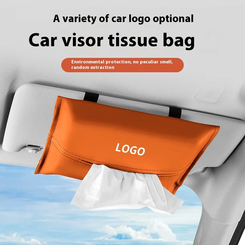 

PU Leather Car Sun Visor Tissue Boxes Universal Fashion Car Tissue Holder Car Decoration Decor Auto Interior Accessories