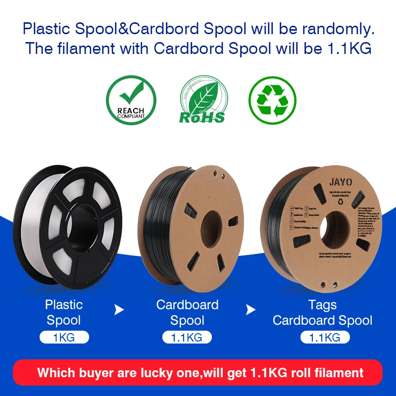 JAYO PETG PLA+/PLA/ SILK Rainbow/Wood 3D Printer Filament 5 Rolls 1.75mm Filament Environmental Material For 3D Pen & Printers