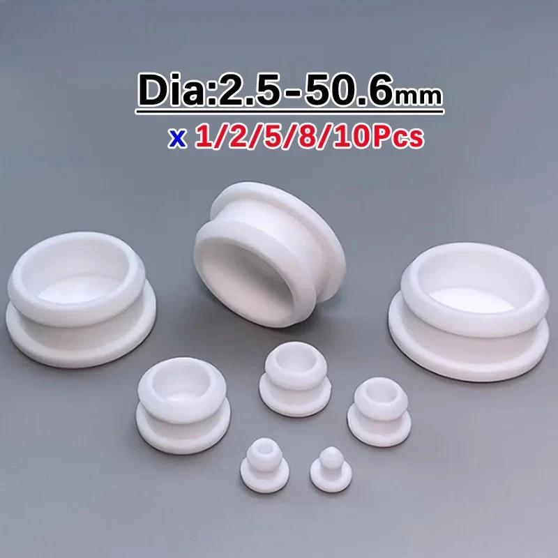 

White Conical Snap-on Silicone Rubber T Type Plug Blanking End Caps Tube Inserts Bung Proof High Temperature