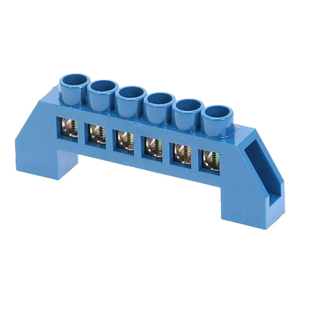 1Pcs Green Blue Screw Brass Din Rail  Terminal Block Earth and Neutral Blocks 4Pin 6Pin 8Pin 10PIN 12PIN