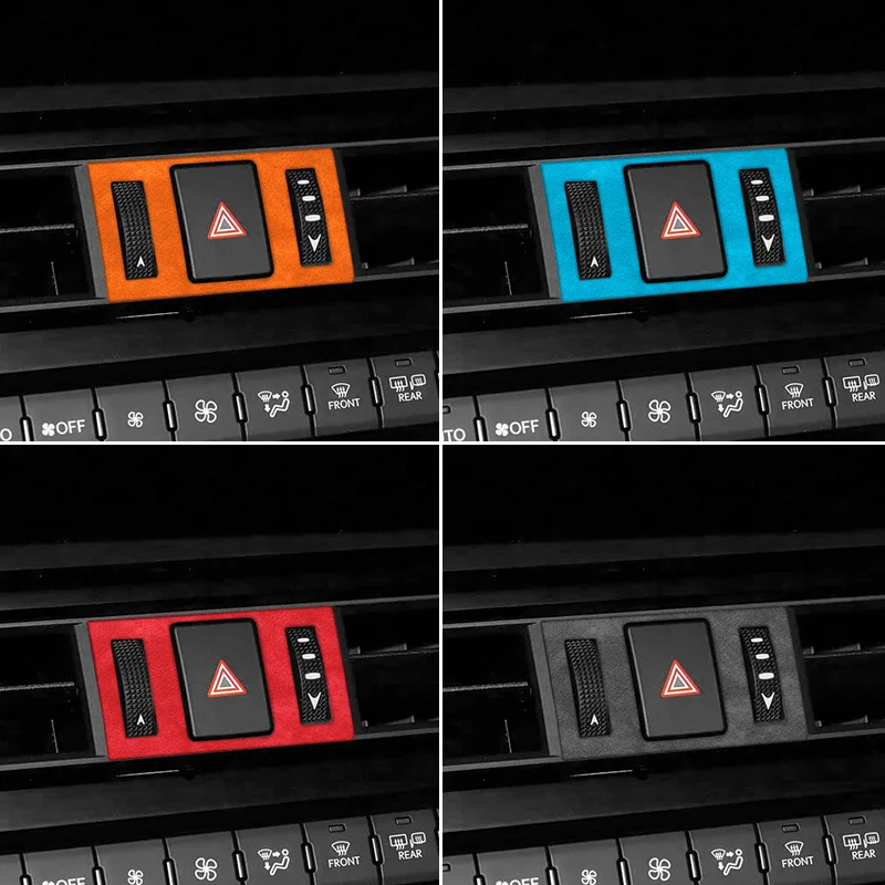 Hecho de Alcántara para Lexus ES200 ES300h (18-26), Marco de Luz de Advertencia de Peligro para Consola Central, Adhesivo, Accesorios de Tuning para Interior de Coche