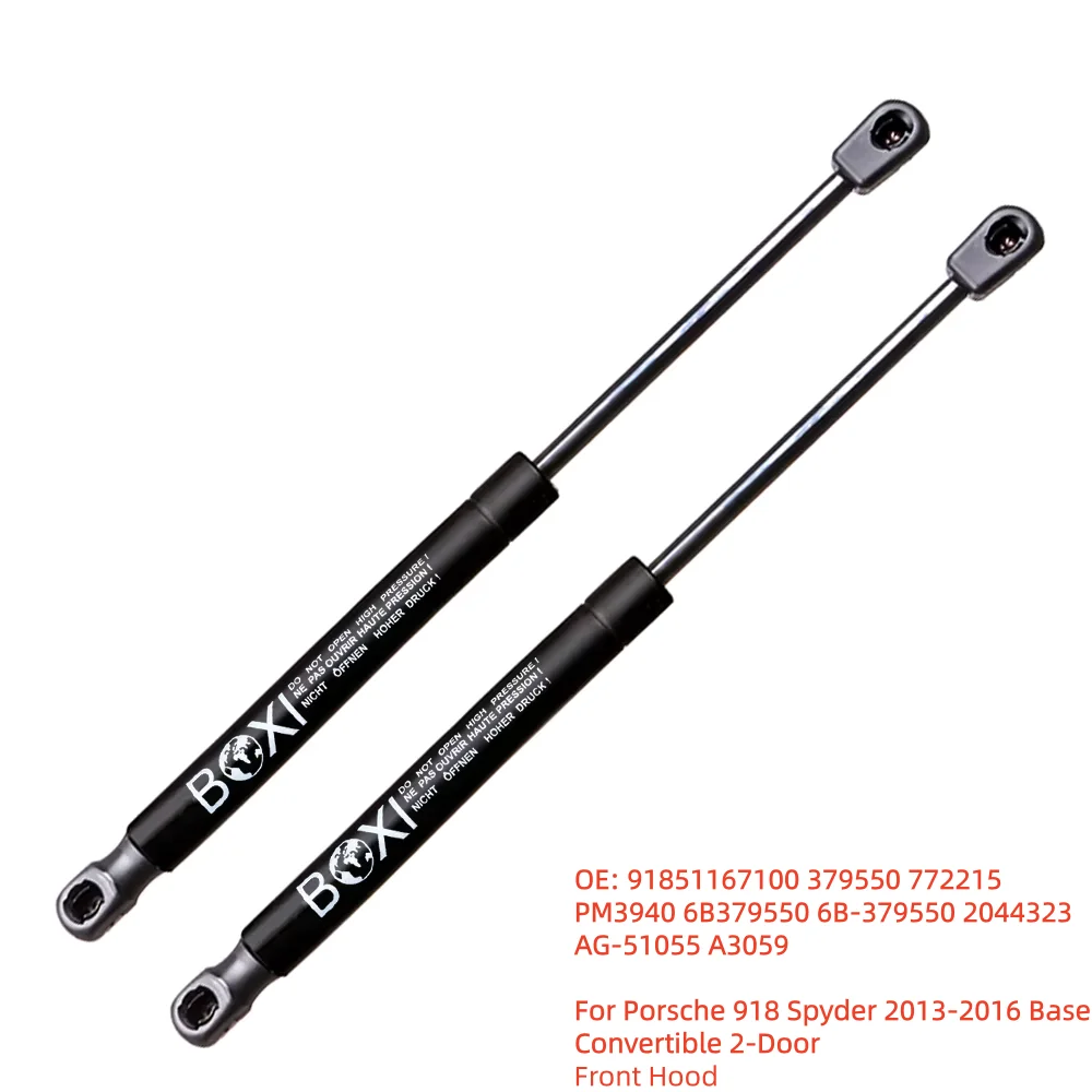 

Газовые пружины/амортизаторы капота BOXI (2 шт.) для Porsche 918 Spyder 2013-2016, базовая модель, кабриолет, 2-дверный, 91851167100