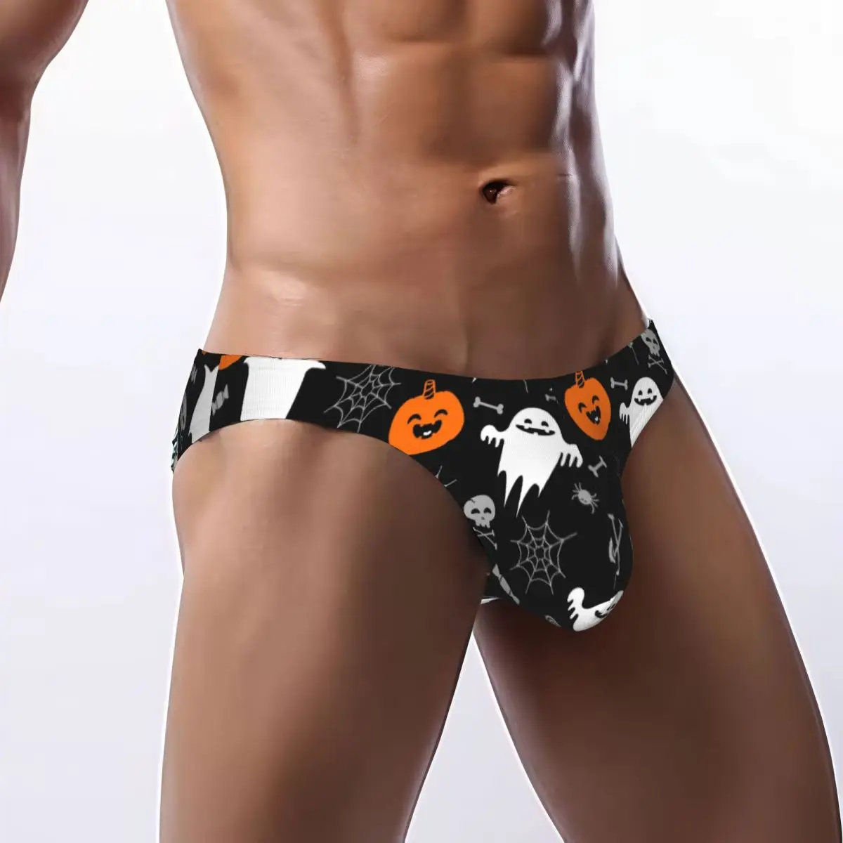 Men's Panties Halloween Pumpkin Spirit Man Briefs Sexy Underwear Male Bikini Underpants High Quality