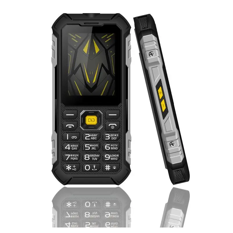 EAOR 2G Feature Keypad Phone Waterproof Rugged 4500mAh Power Bank High brightnessTorch Volume side key SOS One Click Dialing