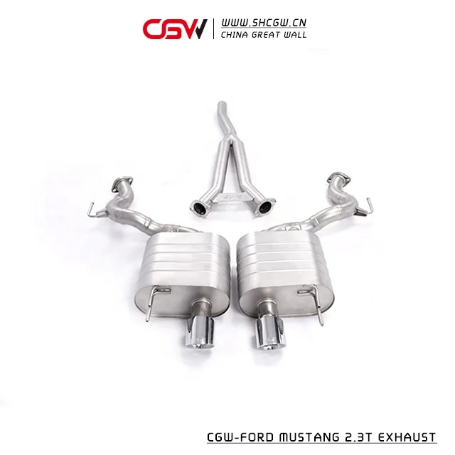 China Manufacturer Hot Sale Valve Exhaust Muffler System With  Forged Carbon Fiber Tips for 2.3T