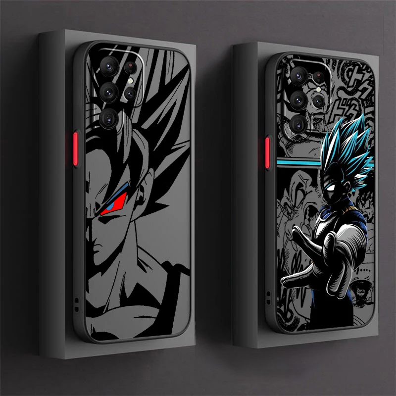 Luxury D-Dragon Ball Goku Frosted Translucent For Samsung Galaxy S24 S23 S22 S21 S20 FE S10 S9 S8 Plus Ultra Pro 5G Soft