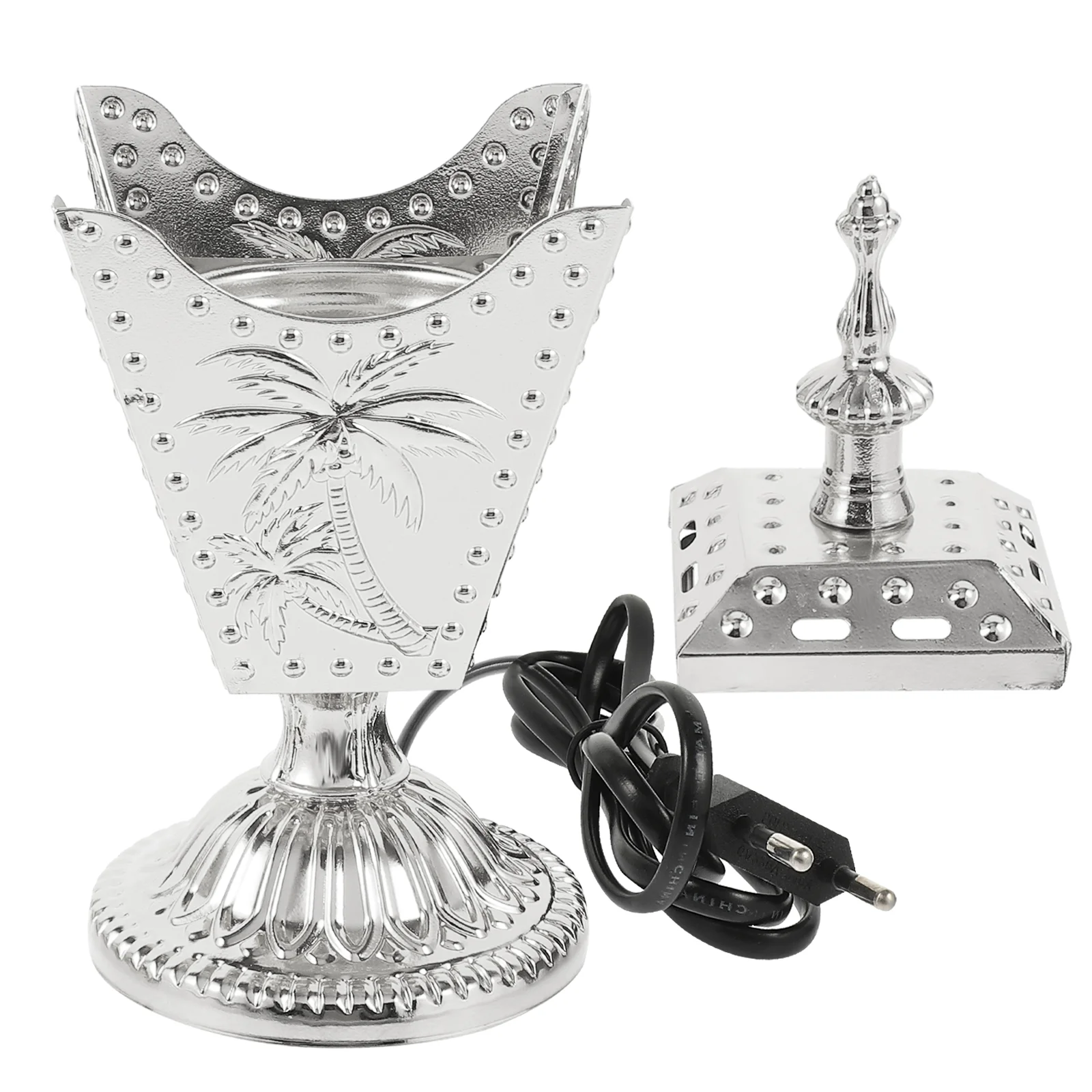 

Incense Burner Plug-in Retro Ornament Censer Reusable Indoor Holder Electric Silver