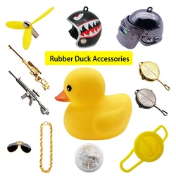 Wholesale Bike Car Yellow Rubber Duck Accessories Weapon Gold Black M416 AKM 98K AMW Duck Toy Bicycle Car Decoration Duckling