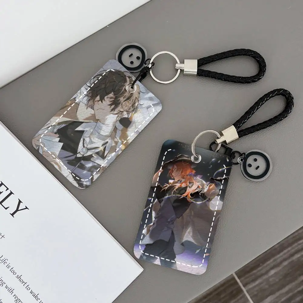 

Аниме-держатель для карт Bungo Stray Dogs Dazai Chuuya, подходит для кредитных карт, проездных билетов, прямоугольный брелок-ключница, защитный чехол