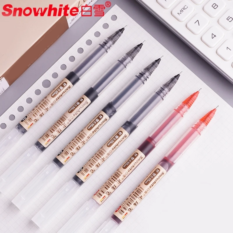 K1AA 10pcs Straight Liquid Ballpoint Pen Signature Pen Stationery Fine Point Writing Pen for Office,Business,Executive