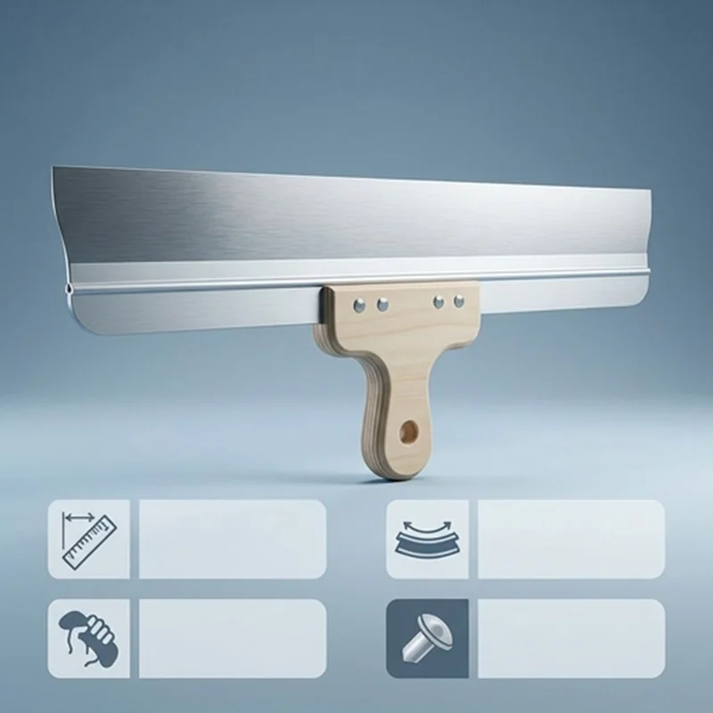 Heavy Duty Wall Scraper Stainless Steel 40cm/50cm Large Size Putty Knife Comfort Wooden Handle Construction Tool