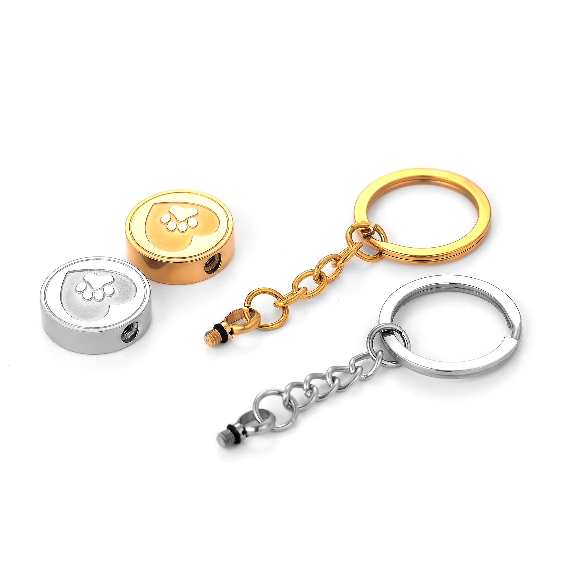 الفولاذ المقاوم للصدأ الحيوانات الأليفة باو طباعة جرة قلادة المفاتيح للإنسان الحيوانات الأليفة رماد جولة القلب باو الحرق ميموريا تذكار مجوهرات #5