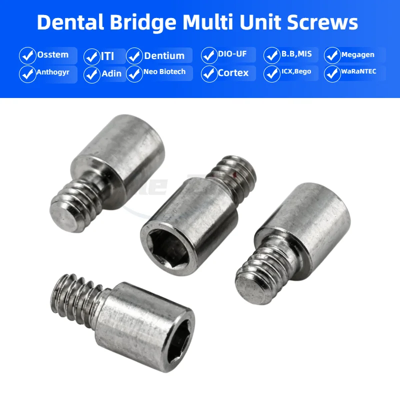5PCS Dental Osstem Regular Mini Multi Unit Bridge Screws Titanium Adin Dentium ITI Anthogyr Multi Unit Dental Bridge Screws