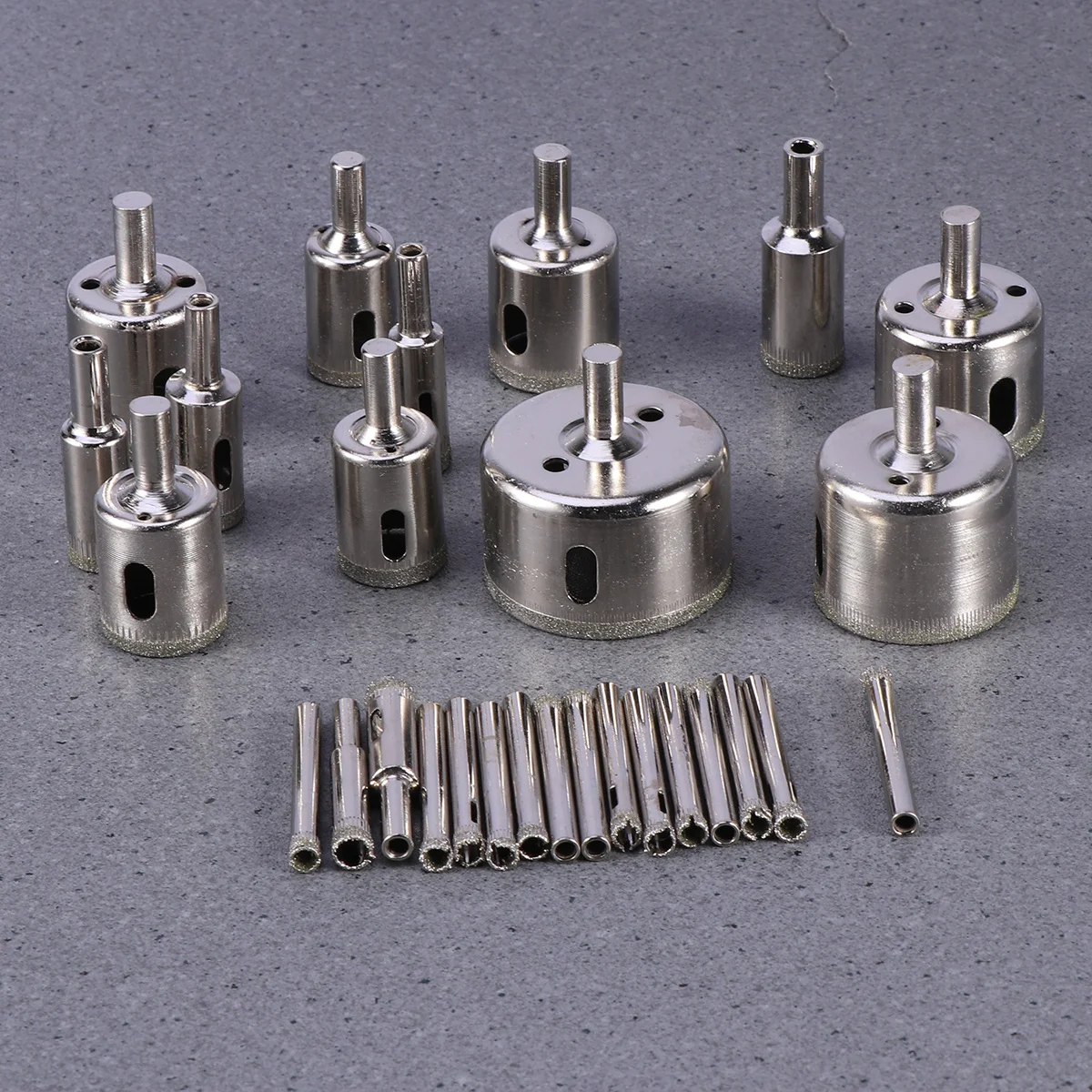 28Pcs Metal Diamond Drill Bit Set 15 Sizes Smooth Hole Cutting Tool for Glass Tile Marble Ceramic Granite 6-50Mm