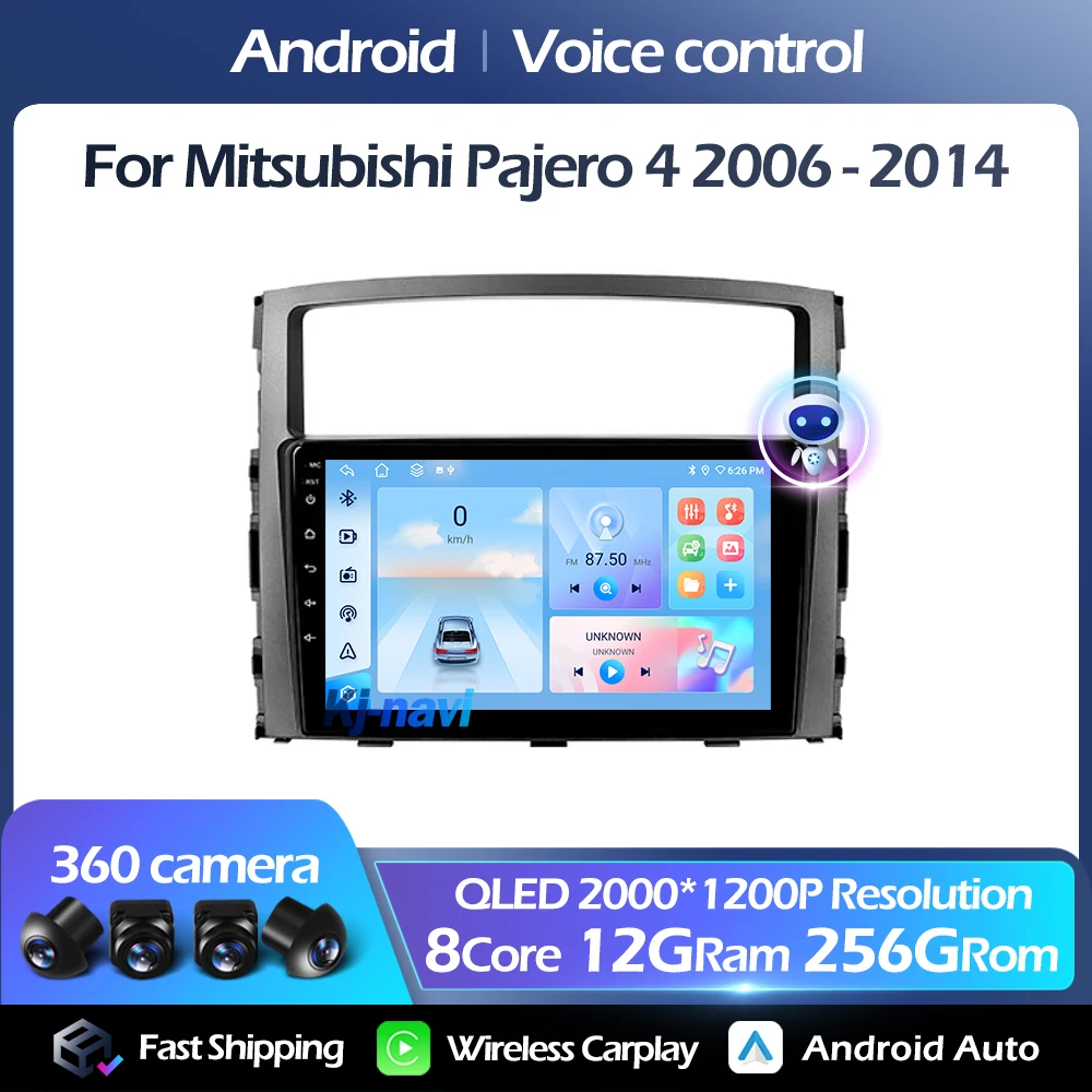 

Android 14 For Mitsubishi Pajero 4 V80 V90 2006-2014 QLED Multimedia Player FM Carplay Auto 4G GPS 5GWIFI Voice control DSP RDS