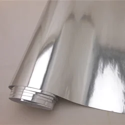 Flexible Gloss Mirror Chrome Silver Vinyl Wrap Film Foil Sticker Bubble Free Car Decal Computer Cover Phone Skin