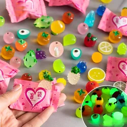 Luminous Simulation Cartoon Fruit Blind Bag Toys Miniature Mini Fruit and Vegetable Model Children Play House Toy Ornaments