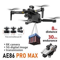 AE86 PRO MAX Drone 3-osiowy gimbal Samolot 8K ESC Podwójny aparat Bezszczotkowa moc 360° °   laserowa omijanie przeszkód Optyczne uderzenie przepływu